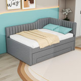 Upholstered Daybed with Trundle and 1 Drawer