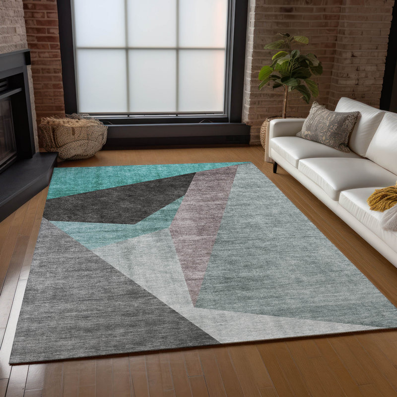 Tapis intérieur / extérieur Killingly avec envers antidérapant, Rectangle 2 pi 6 po x 3 pi 10 po