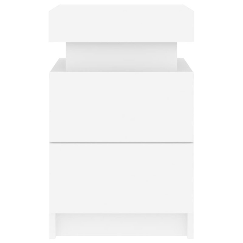 Table de chevet avec table de chevet avec éclairage DEL vidaXL, Blanc
