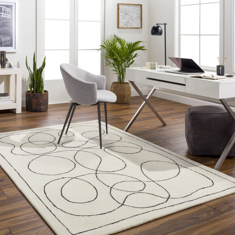 Ashaad Hand Tufted Wool Abstract Indoor Rug, Rectangle 8' x 10'