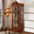 Maroon Solid Wood+Glass Display Cases