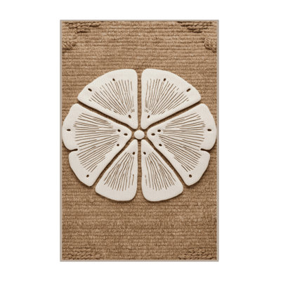 Washable Sand Dollar Medallion Coastal Area Rug