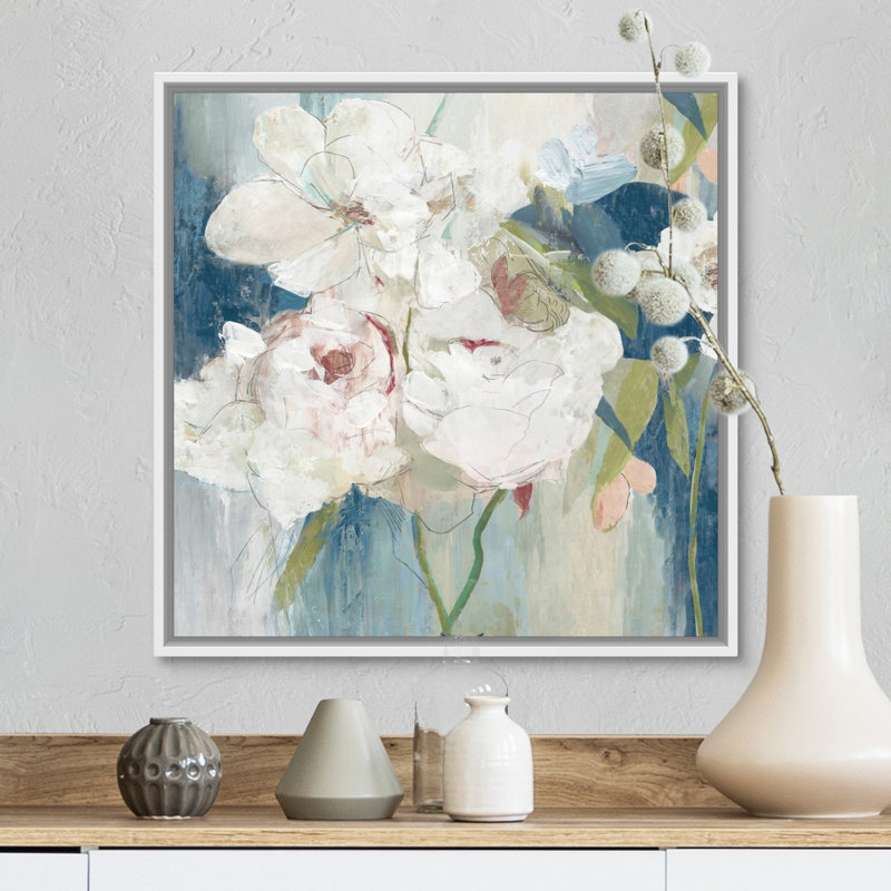 «Gladness» par PI Studio, reproduction d'art sur toile, Cadre flottant blanc, H 18 po x l 18 po x P 1,75 po