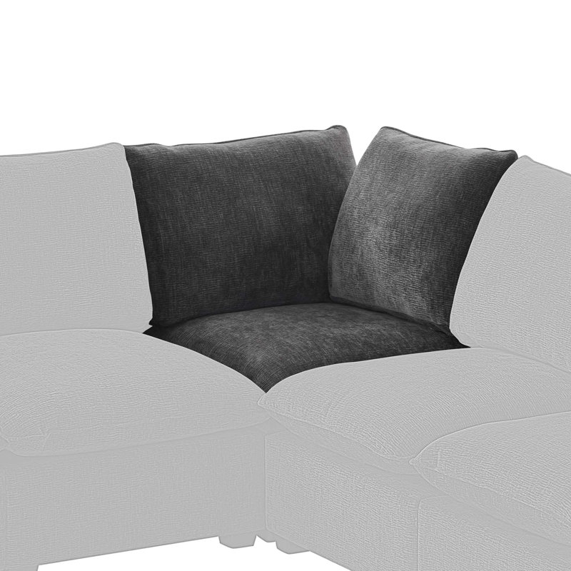 Module d'angle 30 * 30 "pour canapé modulaire modulaire, assise profonde, chenille, 2 couleurs, Gris foncé