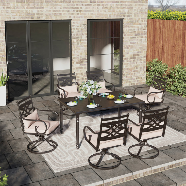 Aletse Rectangular 6 - Person 60'' Long Dining Set with Cushions