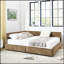 Structure de canapé-lit capitonné en velours avec rangement, dossier confortable et accoudoirs pour la chambre à coucher et le salon-771082869