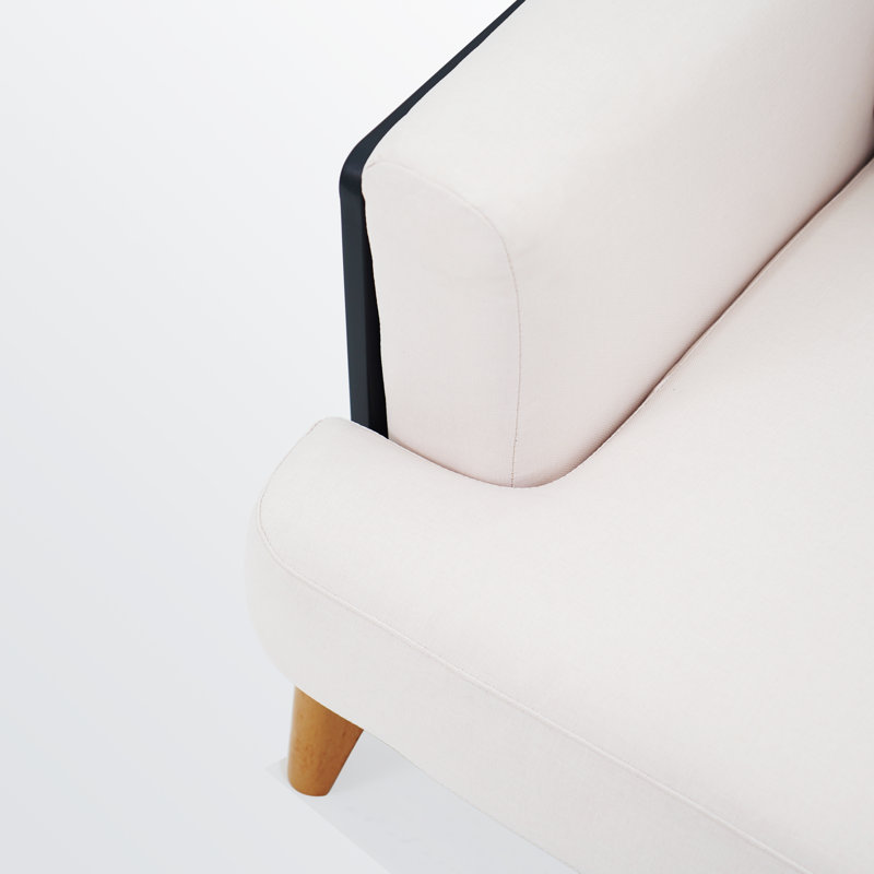 Grand fauteuil d'extérieur 40,5 po en aluminium thermolaqué avec coussins de siège épais de 5,85 po