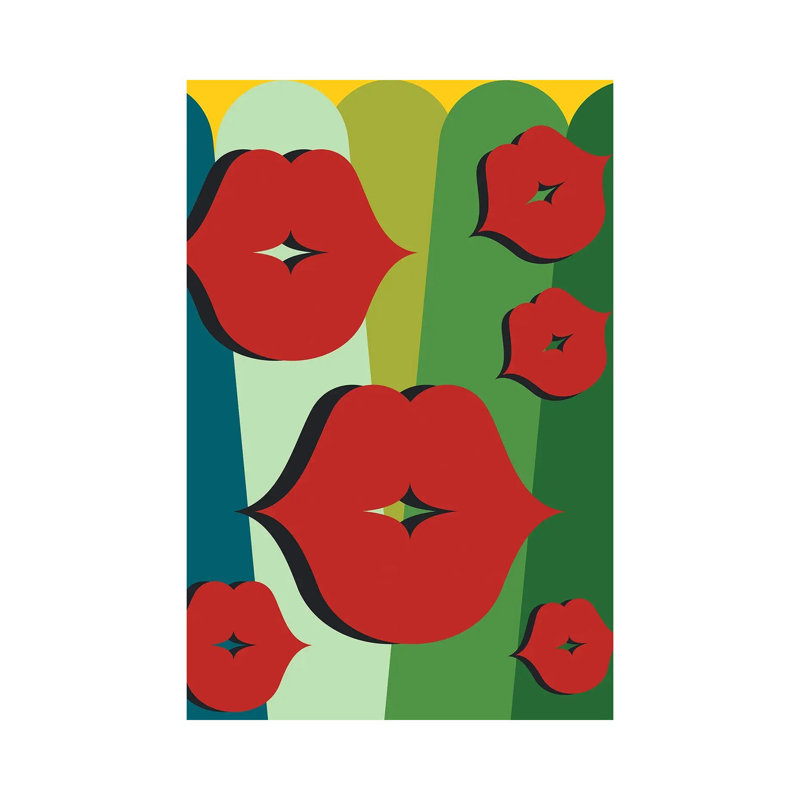 Happy Red Lips by Emmanuel Signorino - Wrapped Canvas Print, 20.32 cm H x 30.48 cm W