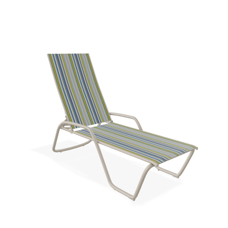 Outdoor Rust-Resistant Metal Chaise Lounge, Textured Desert, Coastline