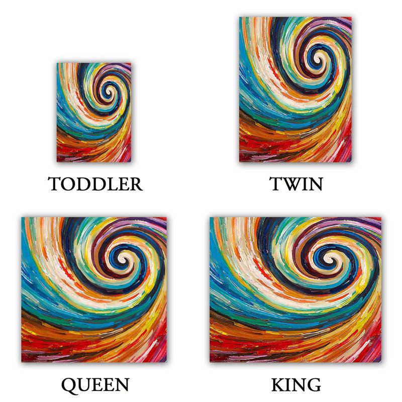 Ensemble de housse de couette spiral ii, 1 housse de couette grand + 2 taies standards