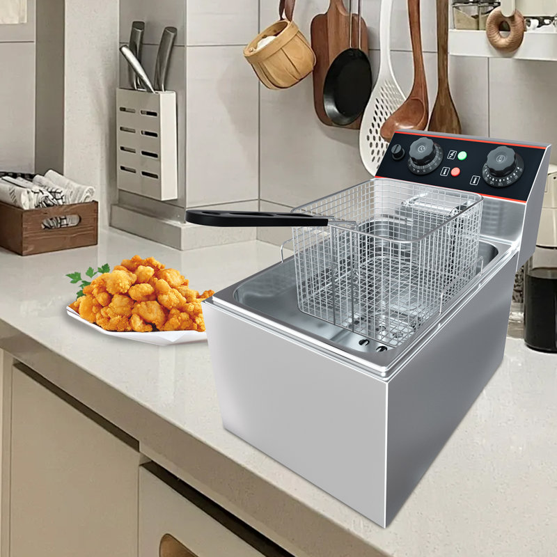 8.4 QT/8L Commercial Deep Fryer，Stainless Steel Countertop Electric Deep Fryer with Basket, Easy to Clean,1800W