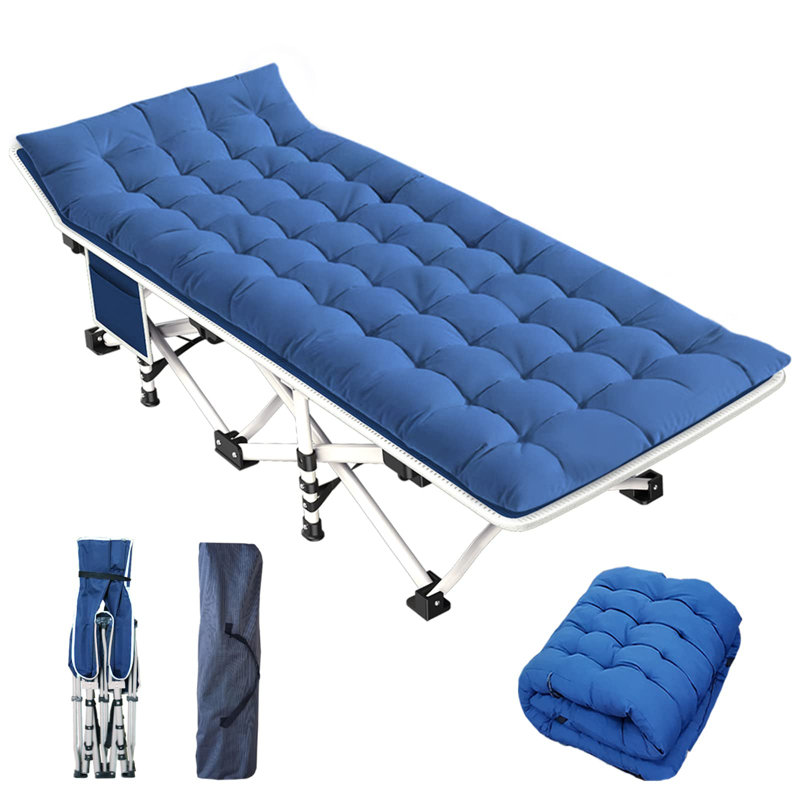 Camping Cot with Comfortable Mattress Cots for Camping Sturdy Camping Bed Folding Cot Guest Bed with Carry Bag for Adults Indoor Outdoor Easy to Setup