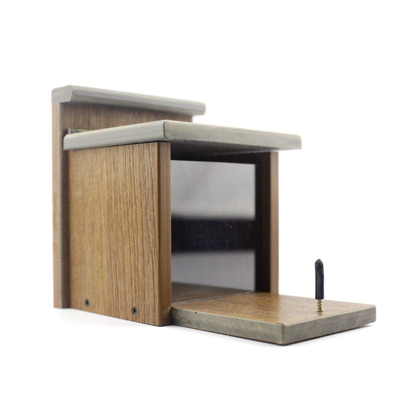 Wood Hanging Hopper Bird Feeder