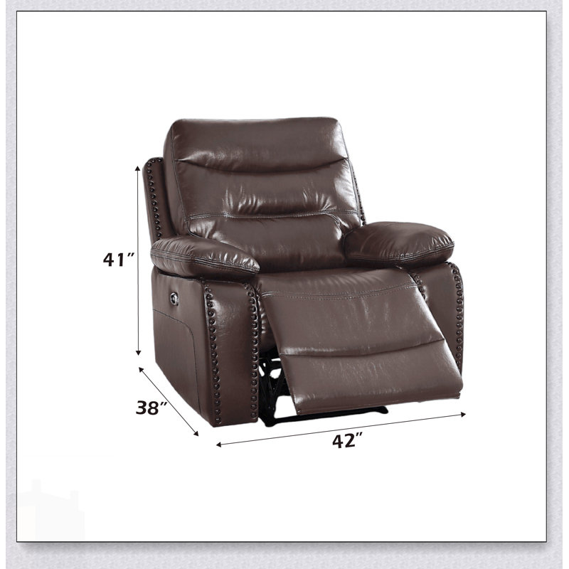 Fauteuil inclinable en cuir brun GEL Aashi Power Motion et fabrication durable pour un confort ultime