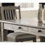 Ensemble de salle à manger 6 pièces gris antique et finition café avec banc à 6 tiroirs et 4 chaises d'appoint de style campagnard décontracté