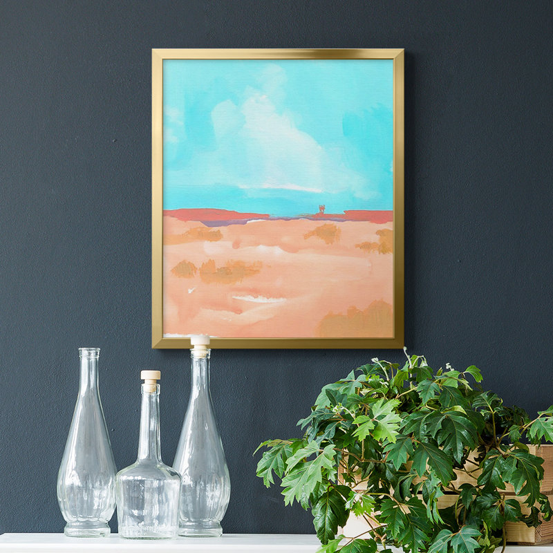 Toile encadrée haut de gamme Wide Open Spaces II - prête à être accrochée, Or, H 24 po x l 20 po
