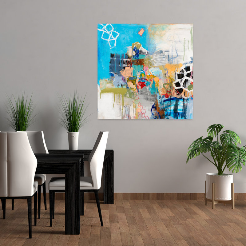 Art contemporain abstrait de Pékin, H 36 po x l 36 po