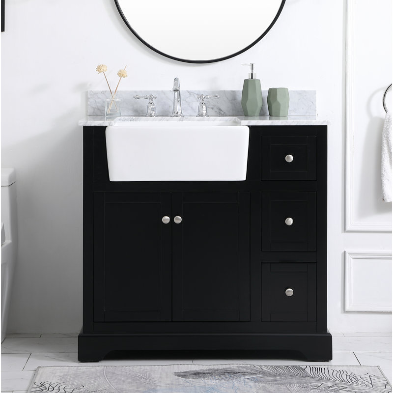 Ensemble de meuble-lavabo simple 36 po Pardue, Noir