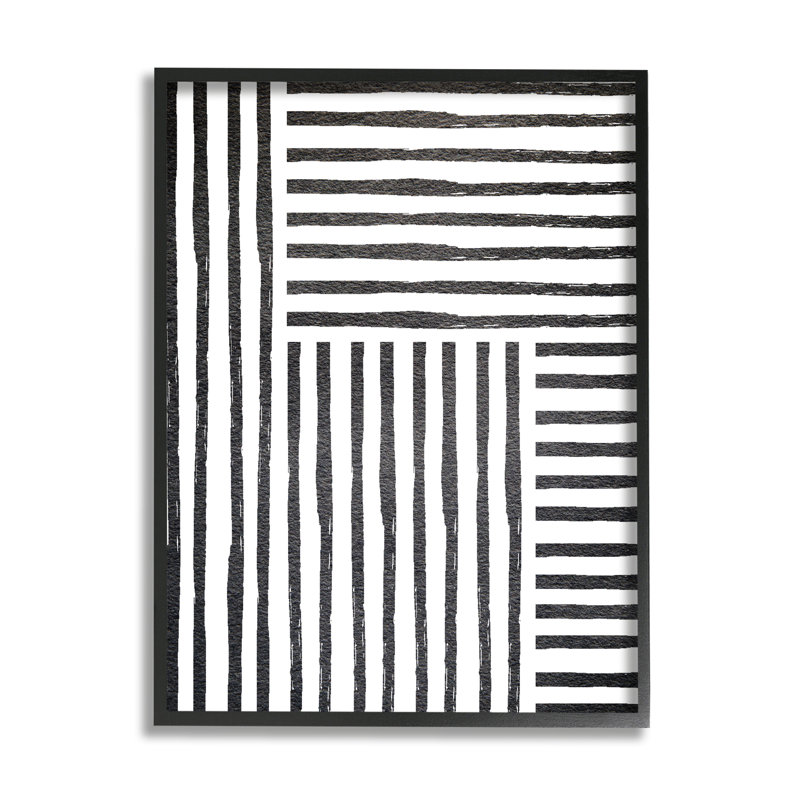 Dominante à motifs, lignes perpendiculaires abstraites minimalistes par - impression, H 30 po x l 24 po x P 4 po