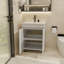 Meuble-lavabo de 24 po avec lavabo, meuble-lavabo pour petit espace, meuble-lavabo autoportant avec 2 armoires à fermeture douce