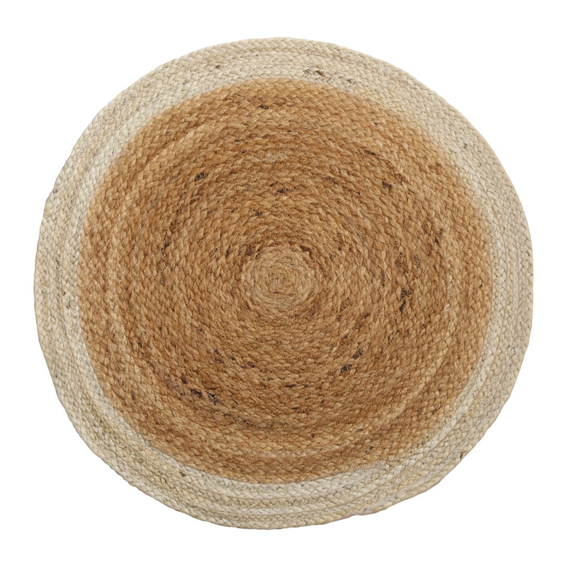 Rug & Kilim’S Modern Circle Jute Rug In Brown And Ivory Tones
