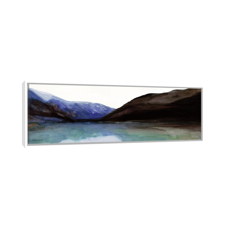 Reflection Lake II by Stellar Design Studio - Panoramic Painting on Canvas, 152.4 cm H x 50.8 cm W, White Floater Frame