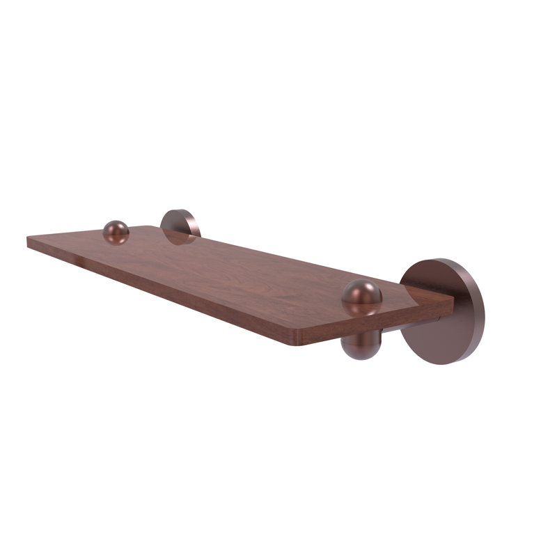Tablette murale unie bois ironwood Itzhak, Cuivre antique, H 2,5 po x l 16 po x P 5 po