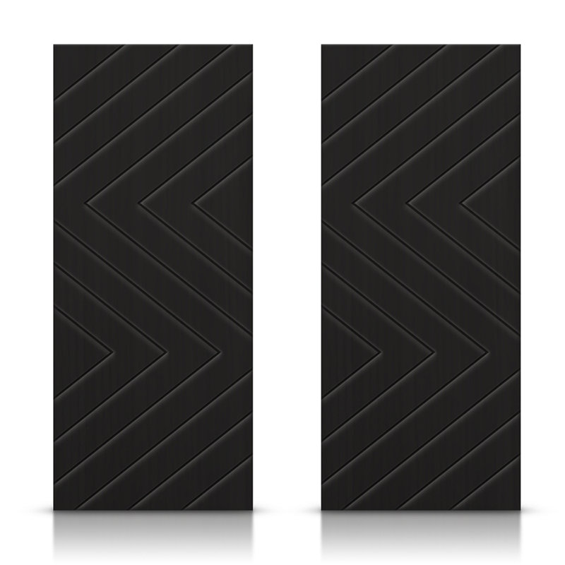 Portes de placard coulissantes à panneaux, Noir, 84 po x 80 po