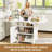 Versatile Folding Dining Table with Storage and Marble Finish