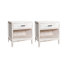Poulsbo 24.8" 1 - Drawer Distressed White Solid Wood Nightstand with Open Shelf (Set of 2)