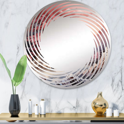 Paysage de tempête océanique du Japon - Miroir mural en spirale | Rond