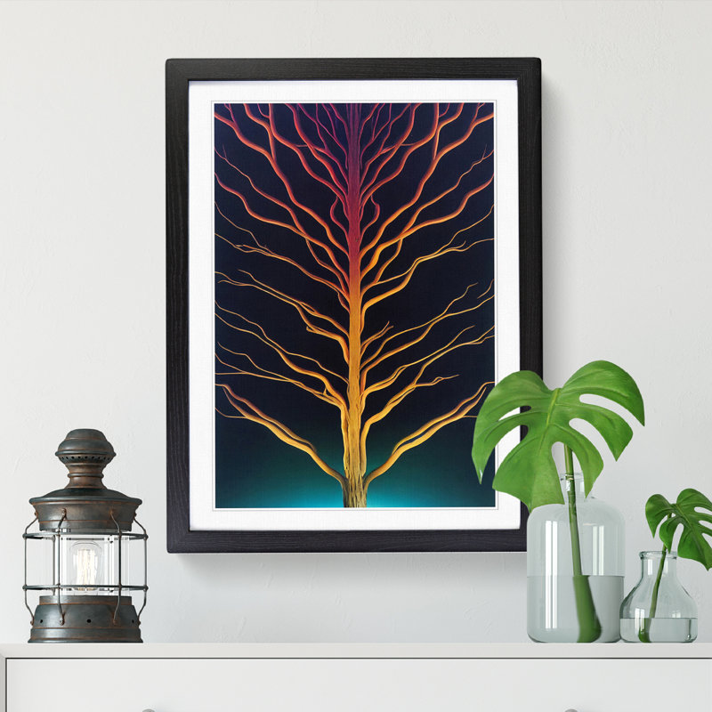 Poularies Gothic Tree Vol.2 - Picture Frame Print, 64cm H x 46cm W, Black