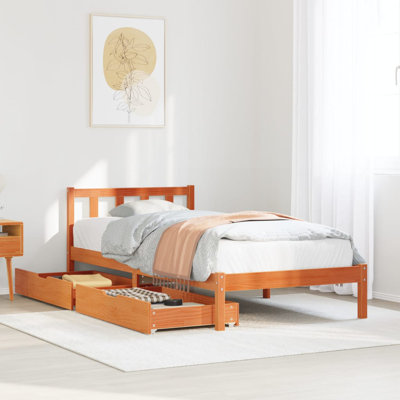Solid Wood Storage Bed