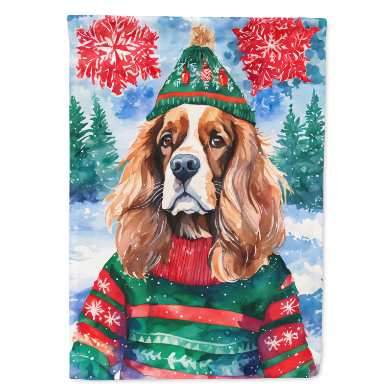 Polyester double face Noël, H 15,5 po x l 11,25 po