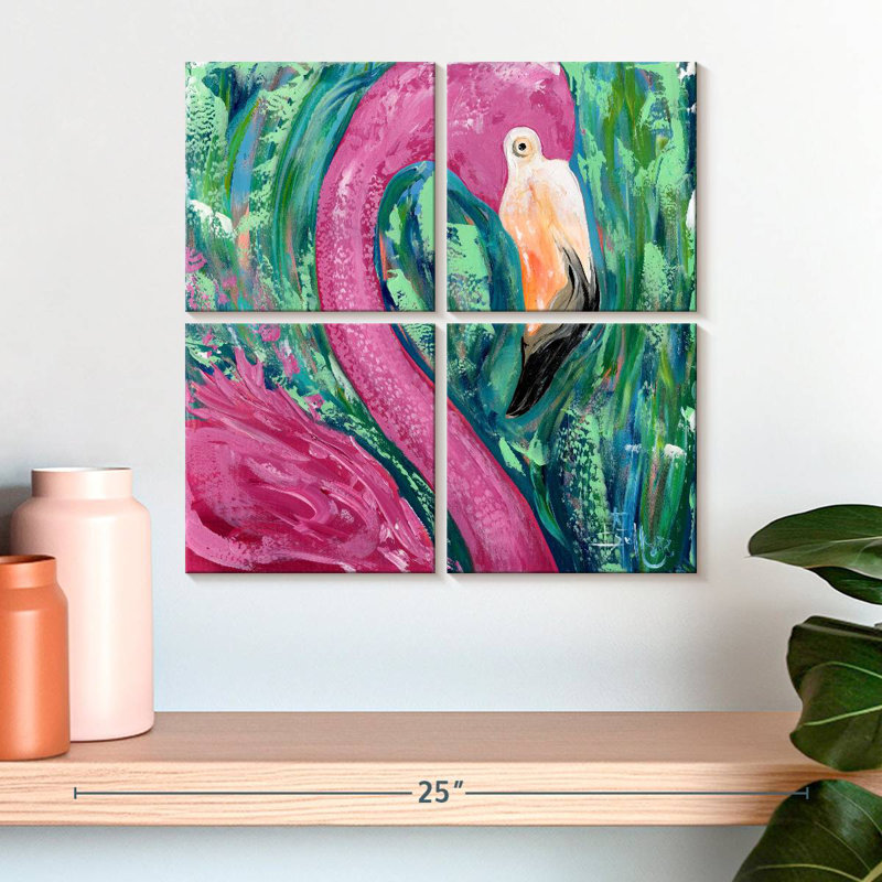Portrait de flamant rose Brampt, H 18 po x l 18 po