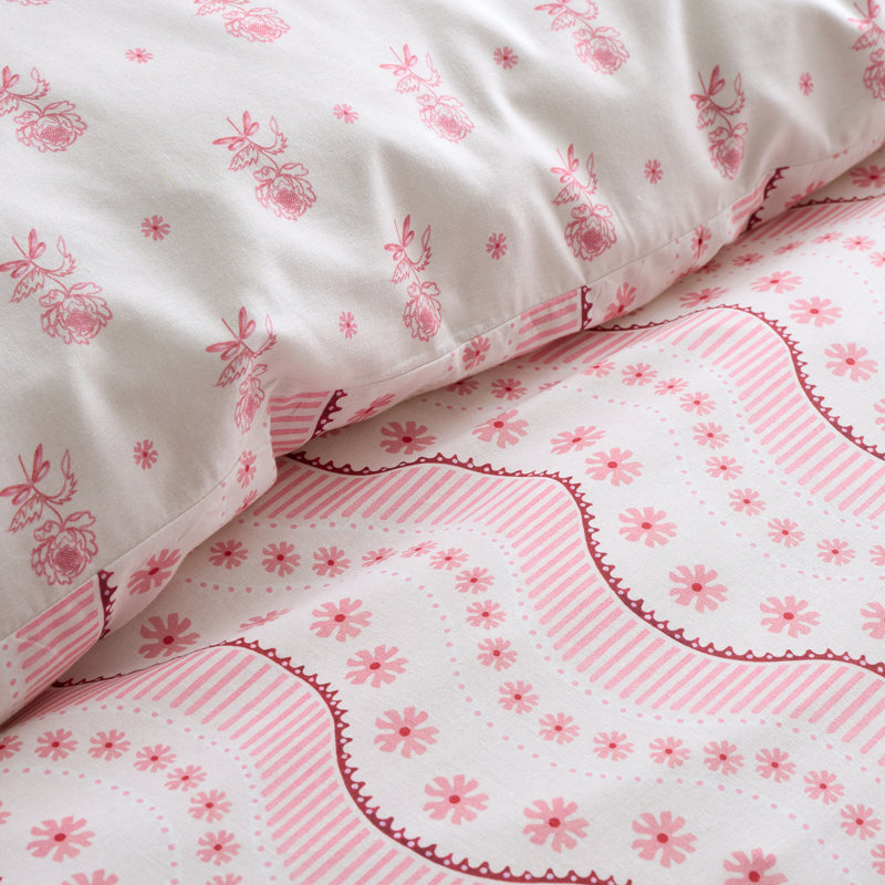Spitalfield Silk Stripe Reversible Cotton Duvet Cover Set, Double