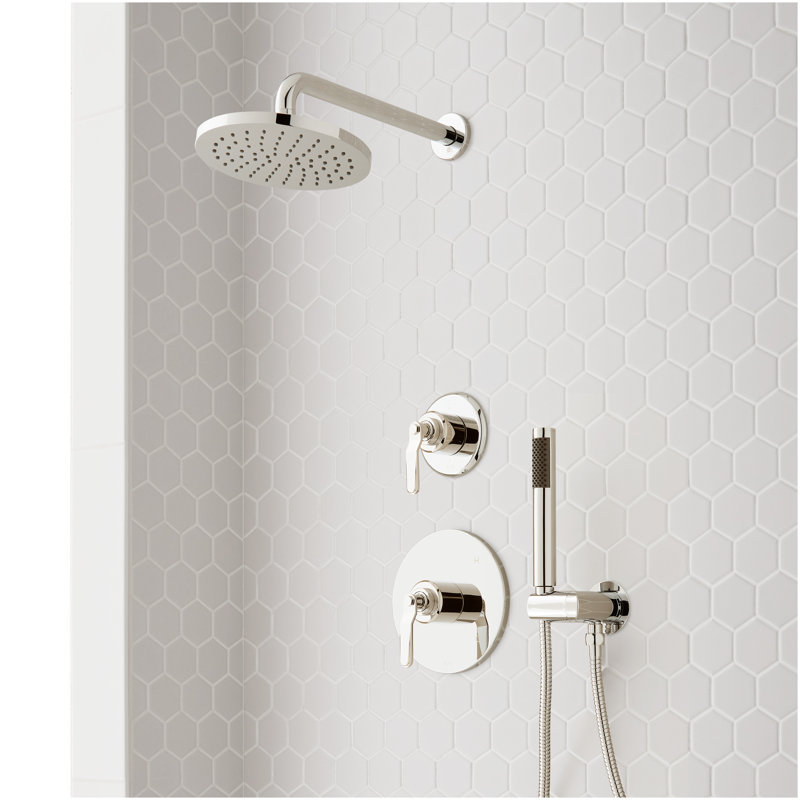 Gunther Pressure Balance Shower System with Hand Shower - Polished Nickel, Polished Nickel