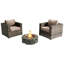 Ensemble de conversation pour 2 personnes avec foyer et coussins Sunbrella Dustie-3648549