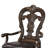 Leova Armchair Set Of 2, Ornate Corbels, Dark Brown Wood, Faux Leather
