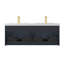 Ensemble de meuble-lavabo double mural 48 po avec lavabo en acrylique Annalisse - devant cannelé, tiroirs à fermeture en douceur-409846582