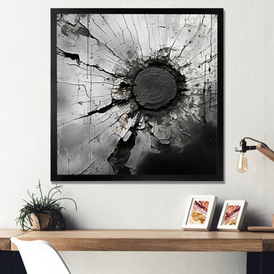 Geode de pierre grise brisée «Minimalisme I», reproduction sur toile