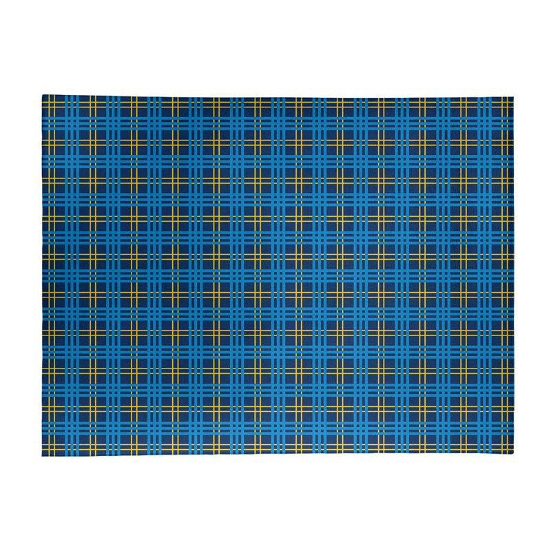 Tapis à carreaux bleu, Rectangle 9 pi x 12 pi