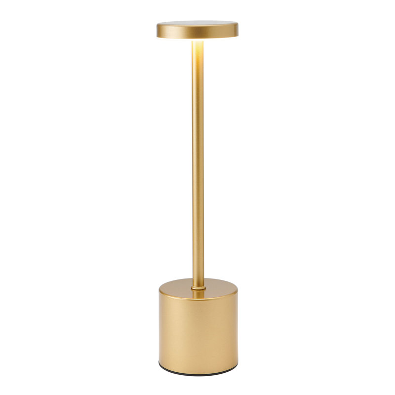 Lampe à DEL rechargeable en métal, 13 po, Gold