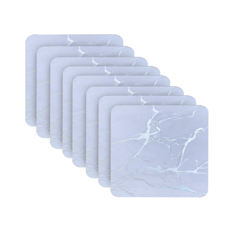 Marble Square 8 Piece Coaster Set