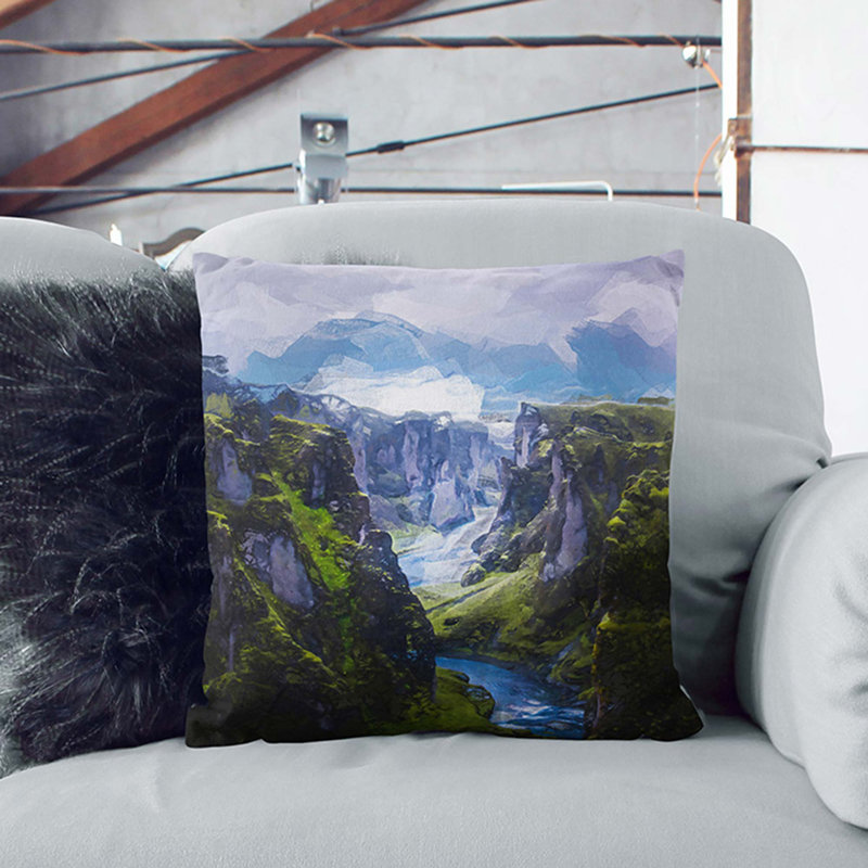 Floral Square Cushion, 55cm H x 55cm W x 20cm D, Stone