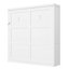 Lit escamotable gain de place, format standard, avec armoire intégrée, cadre et sommier en bois, sans sommier tapissier, blanc.-1921028510-1921028504