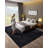 Indoor Plush Area Rugs, 8 x 10 ft Soft Plush Carpet, Furry Shag Area Rugs for Living Room, Bedroom, Sunroom, Modern Home Decor Aesthetic, Non-Shedding, Non-Woven, Slip-Resistant, Black