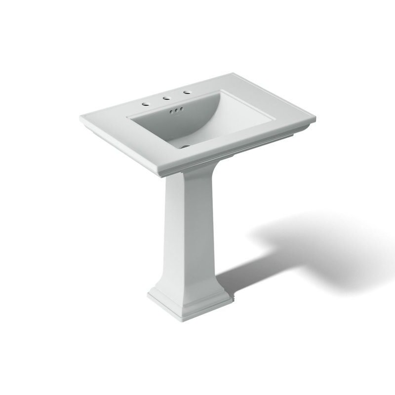 Memoirs® Stately 24" Pedestal Bathroom Sink with 4" Centerset Faucet Holes, Ice Gray, 8" Centers