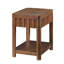 Table de bout rectangulaire de style campagnard avec tablette de rangement, pieds en bois massif pour le salon, la chambre à coucher et le bureau-2023643721