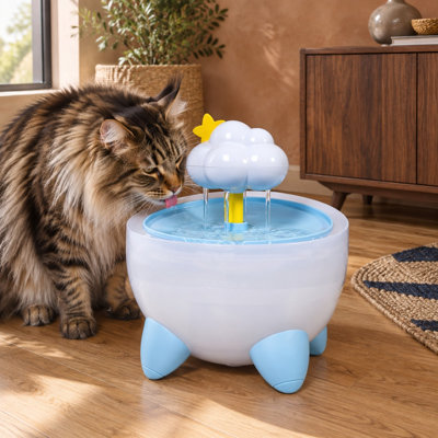 2L Pet Drinking Fountain with 5-stage filtration, USB power, quiet operation, easy-clean construction, and a replaceable filter.